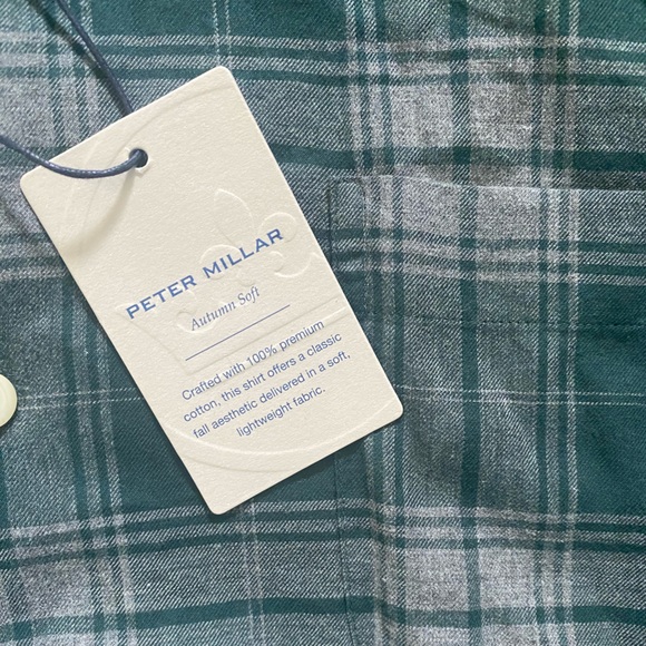 Peter Millar plaid autumn soft button down NWT size M - Picture 2 of 3